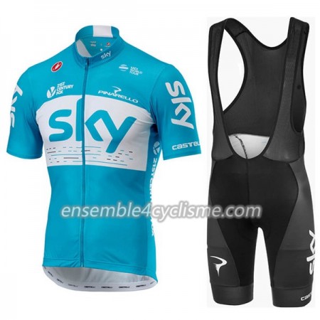 Tenue Maillot + Cuissard à Bretelles 2018 Team Sky N002